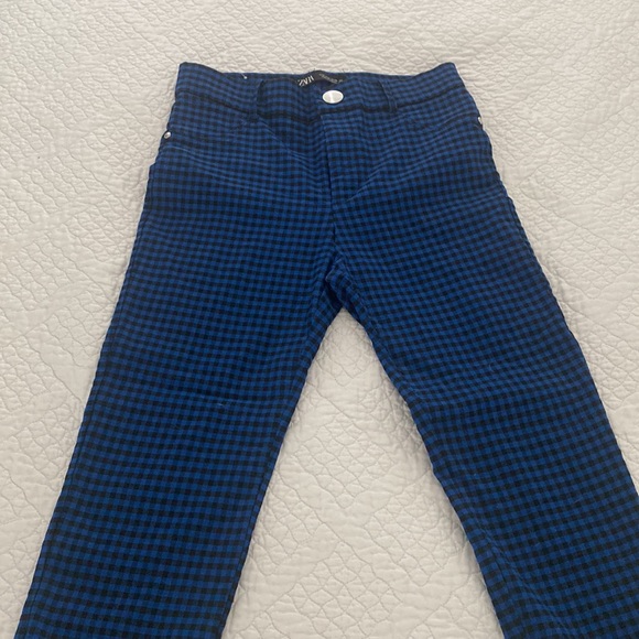 Zara blue & black checkered pants - Picture 4 of 8